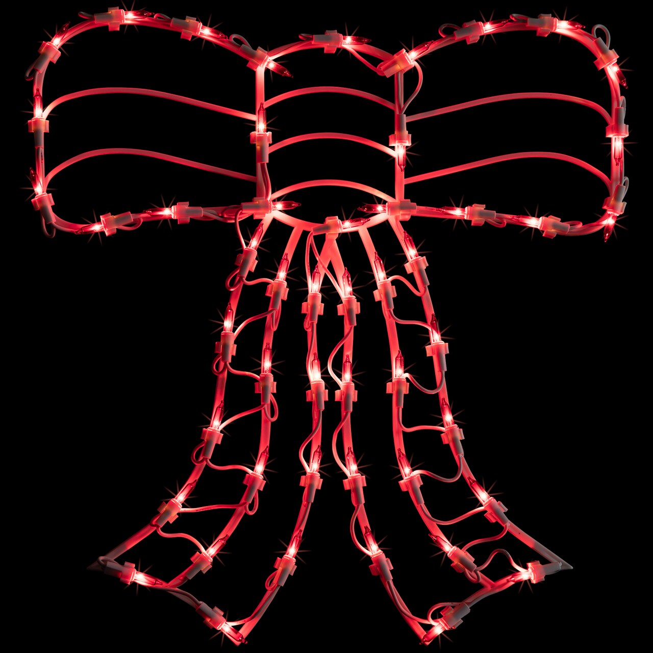Northlight Lighted Bow Christmas Window Silhouette Decoration - 14" - Red